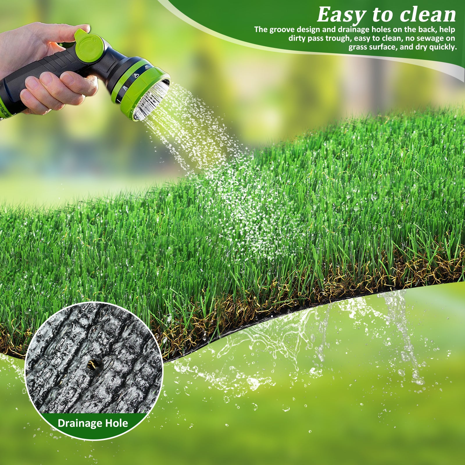 3FTX10FT Outdoor Artificial Grass Runner Rug