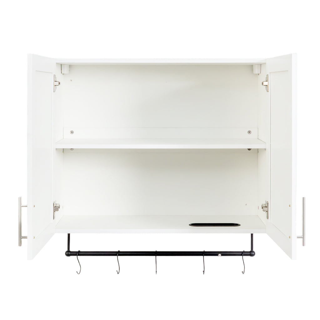 Bathroom Wall Cabinet with Adjustable Shelf and Towel Bar