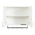 Bathroom Wall Cabinet with Adjustable Shelf and Towel Bar
