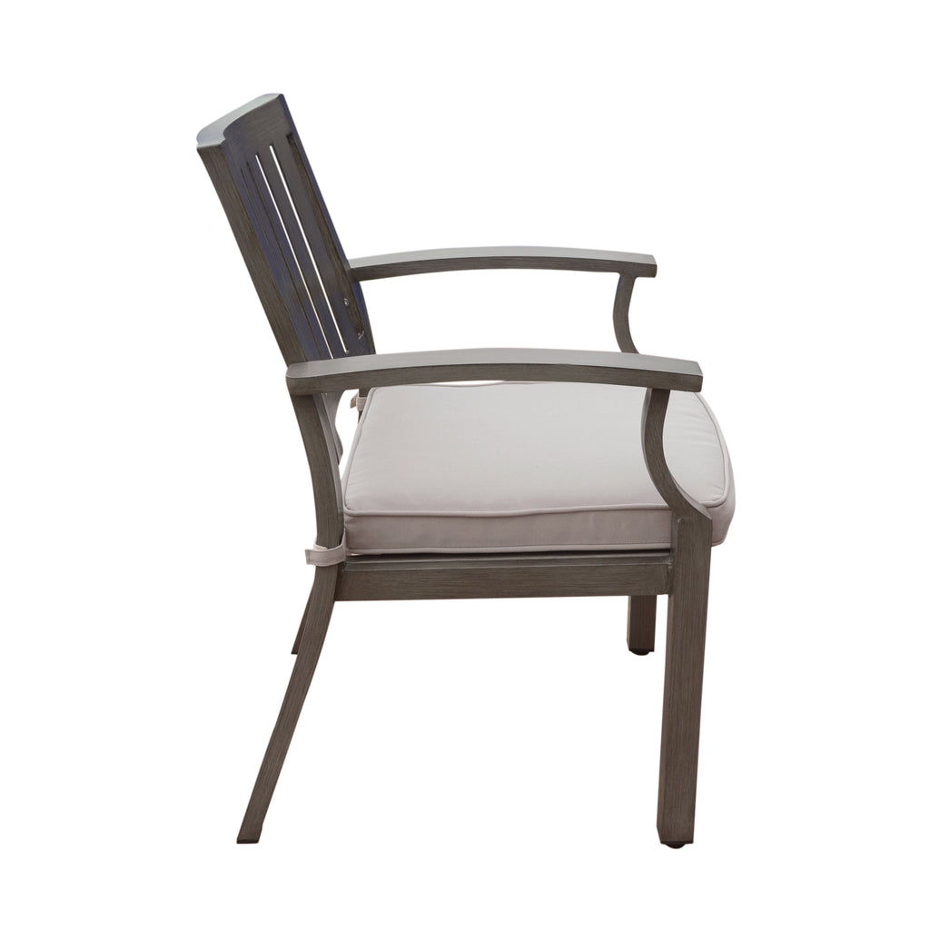 Outdoor Modern Aluminum Dining Chair with Cushion (Set of 2)