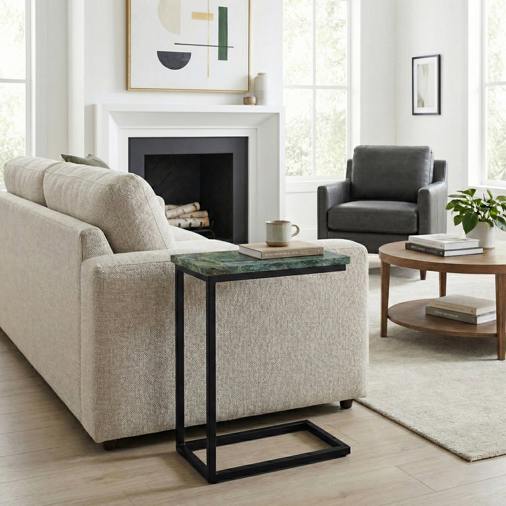 Skyler C Side Table with Genuine Marble Top