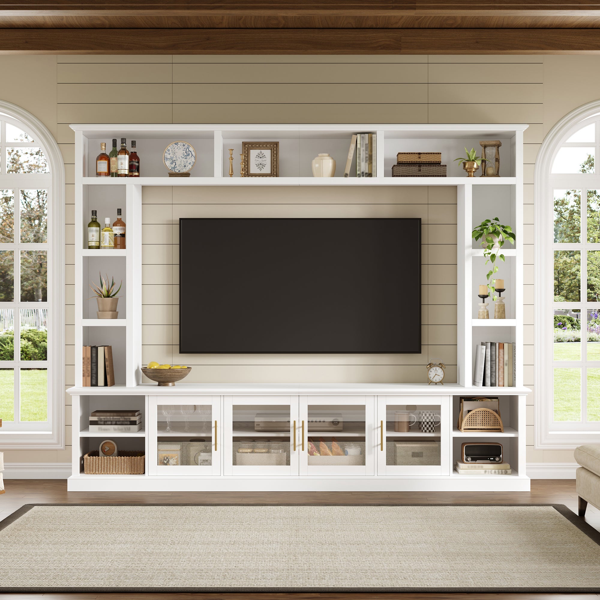 All-in-One Modern Entertainment Center for TVs Up to 80"