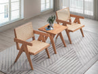 3-Piece Solid Wood Accent Chair Set and Matching End Table