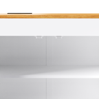 K&K 74.8" Kitchen Island with Extendable Dining Table