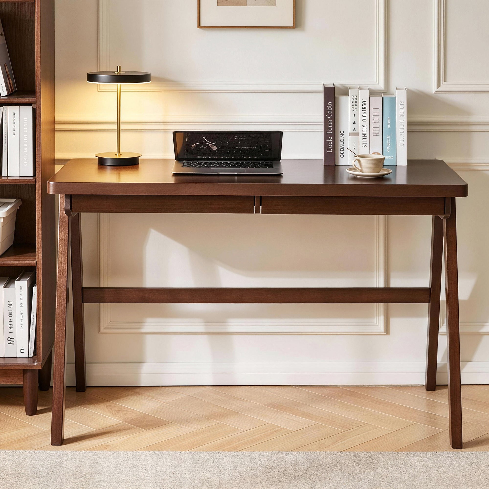 100% Solid Rubber Wood Computer Desk - Retro