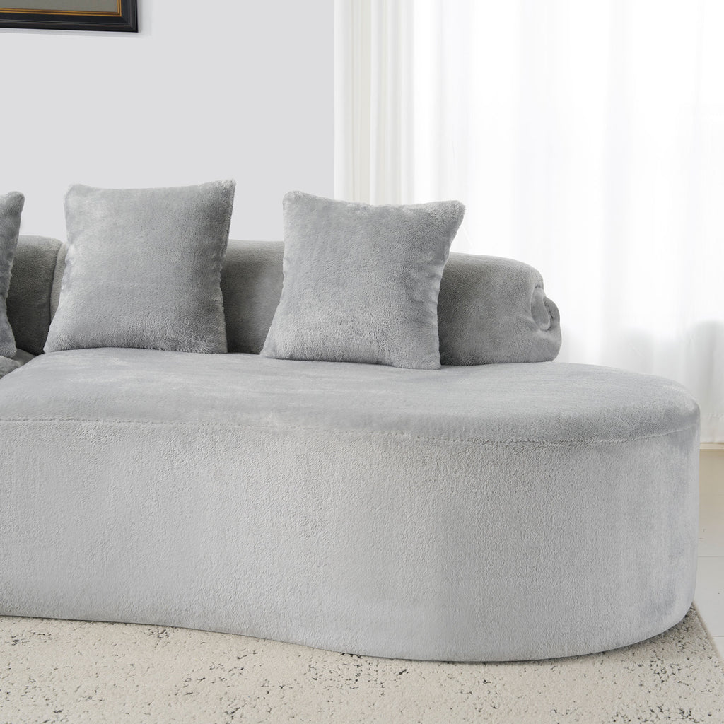Modern and Simple Curved Flannelette Sofa