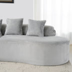 Modern and Simple Curved Flannelette Sofa