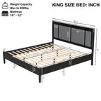 Solid Wood King Bed - Heavy Duty Support