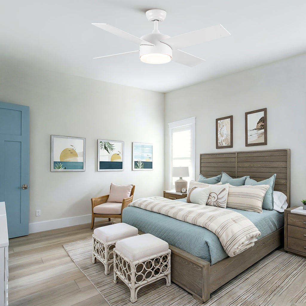44" Ceiling Fan with Lights & Remote - Matte Finish