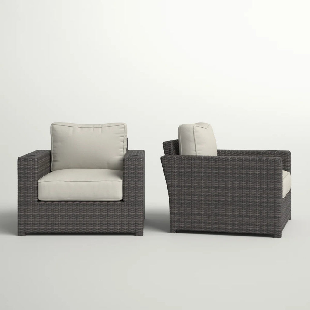 LSI Fully Assembled Outdoor Armchairs with Cushions (Set of 2)