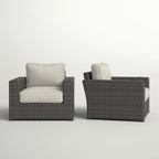 LSI Fully Assembled Outdoor Armchairs with Cushions (Set of 2)