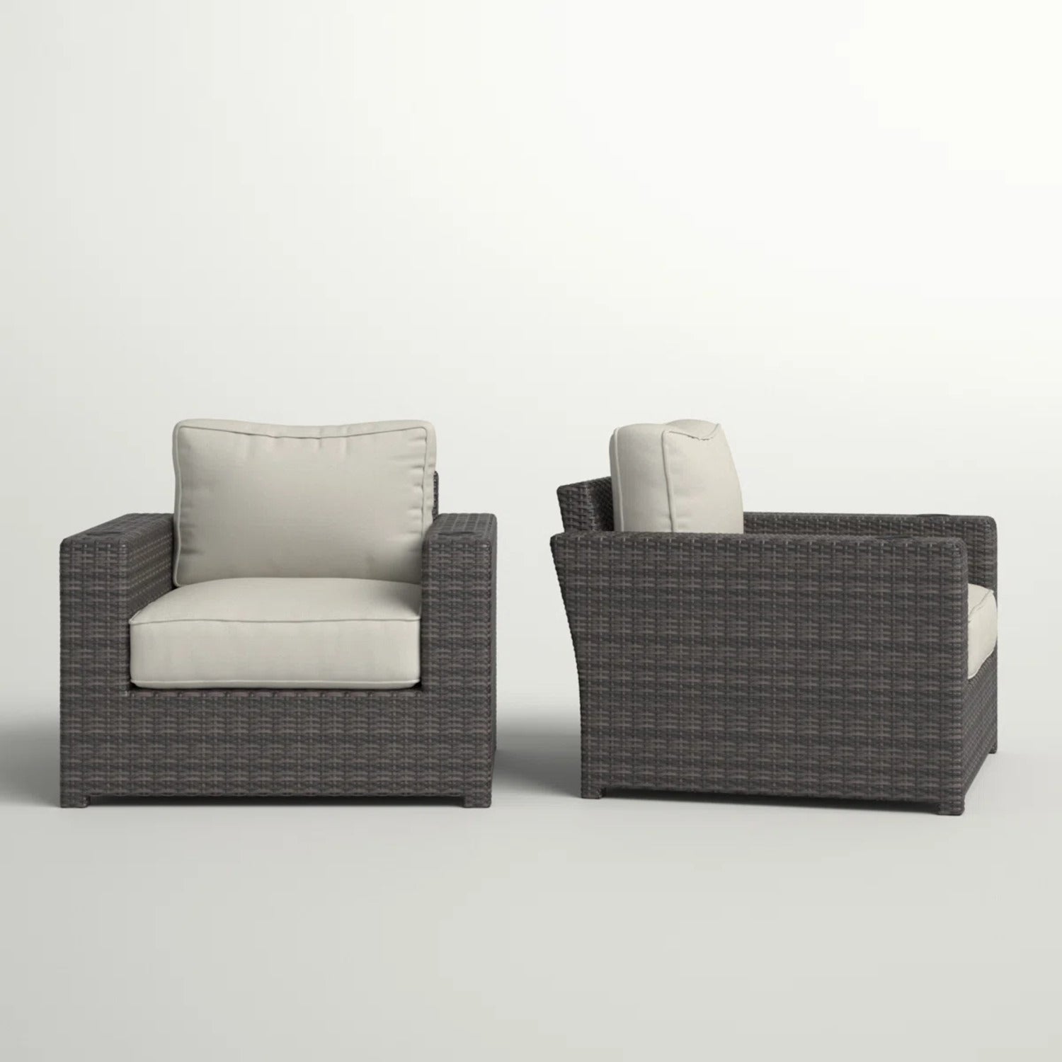 LSI Fully Assembled Outdoor Armchairs with Cushions (Set of 2)