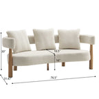 Luxe 76.5 in. Curved 3 Seater Sofa