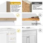 30" White Bathroom Vanity with Abundant Storage