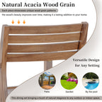 U-Style 5-Piece Outdoor Dining Set with 4 Acacia Wood Chairs