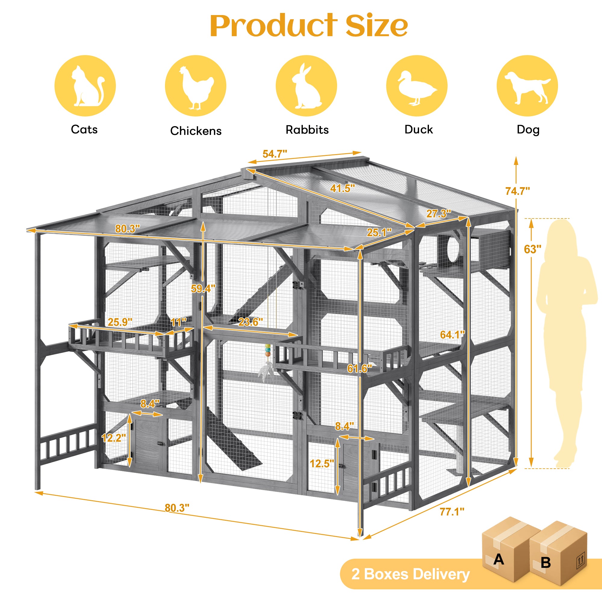 Large Outdoor Catio for 6-10 Cats
