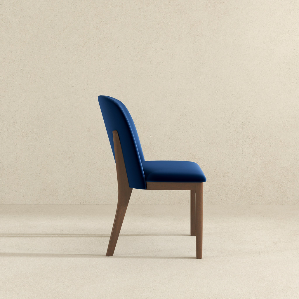 Kaitlyn Navy Blue Velvet Dining Chair Set of 2