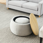 Round Storage Ottoman