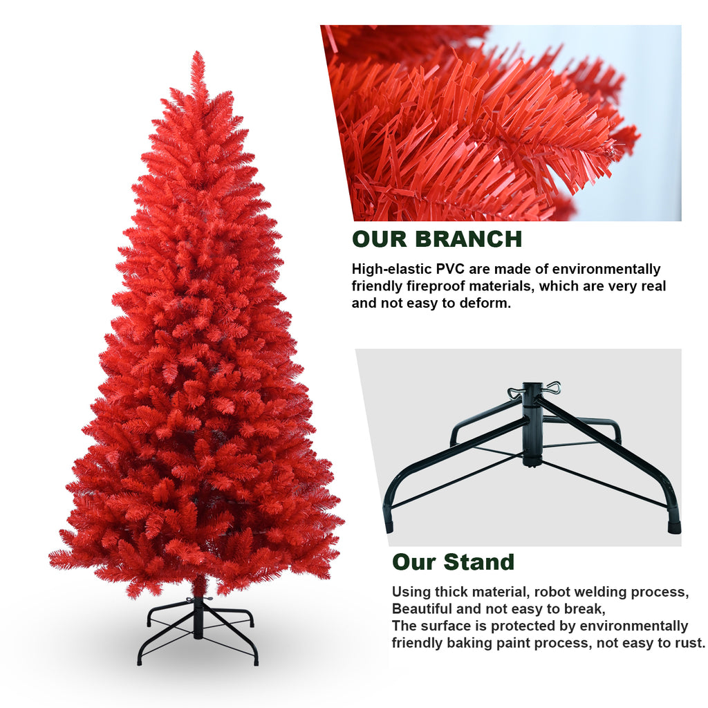 Vibrant All-Red Christmas Tree - 5FT