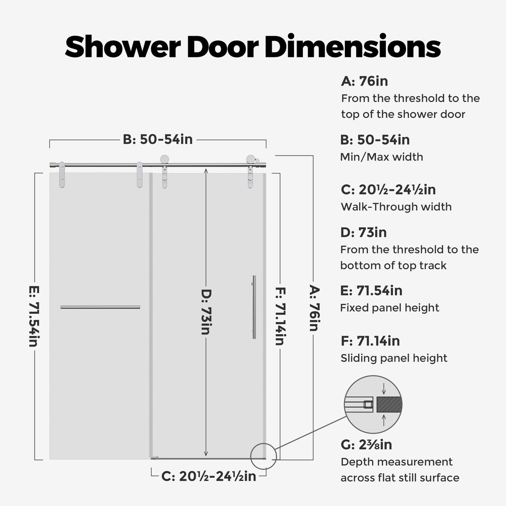 Frameless Single Sliding Shower Door with Towel Rail