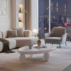 46" x 29" x 12" Modern Cobblestone Coffee Table - High Gloss