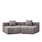 Chenille Curved Sectional Sofa with 2 Pillows