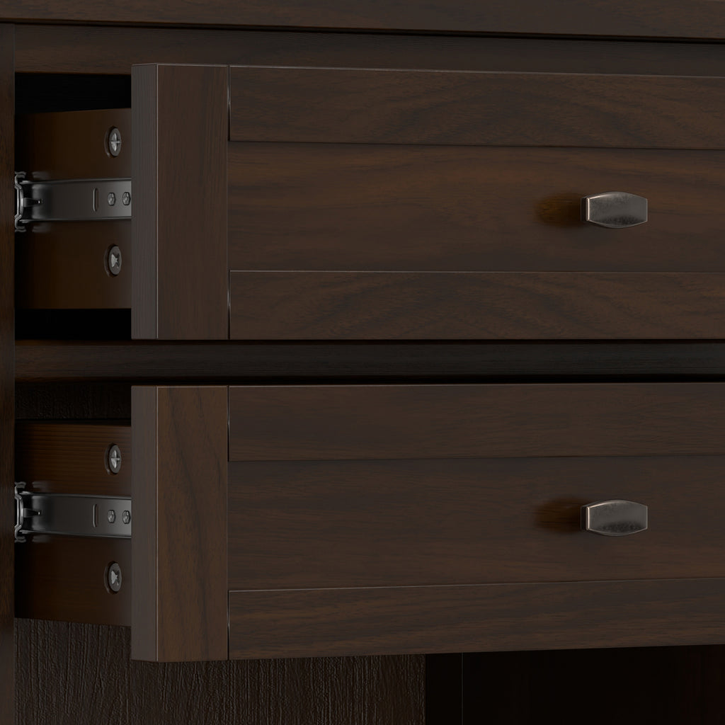 Warm Shaker Solid Wood Nightstand in Brunette