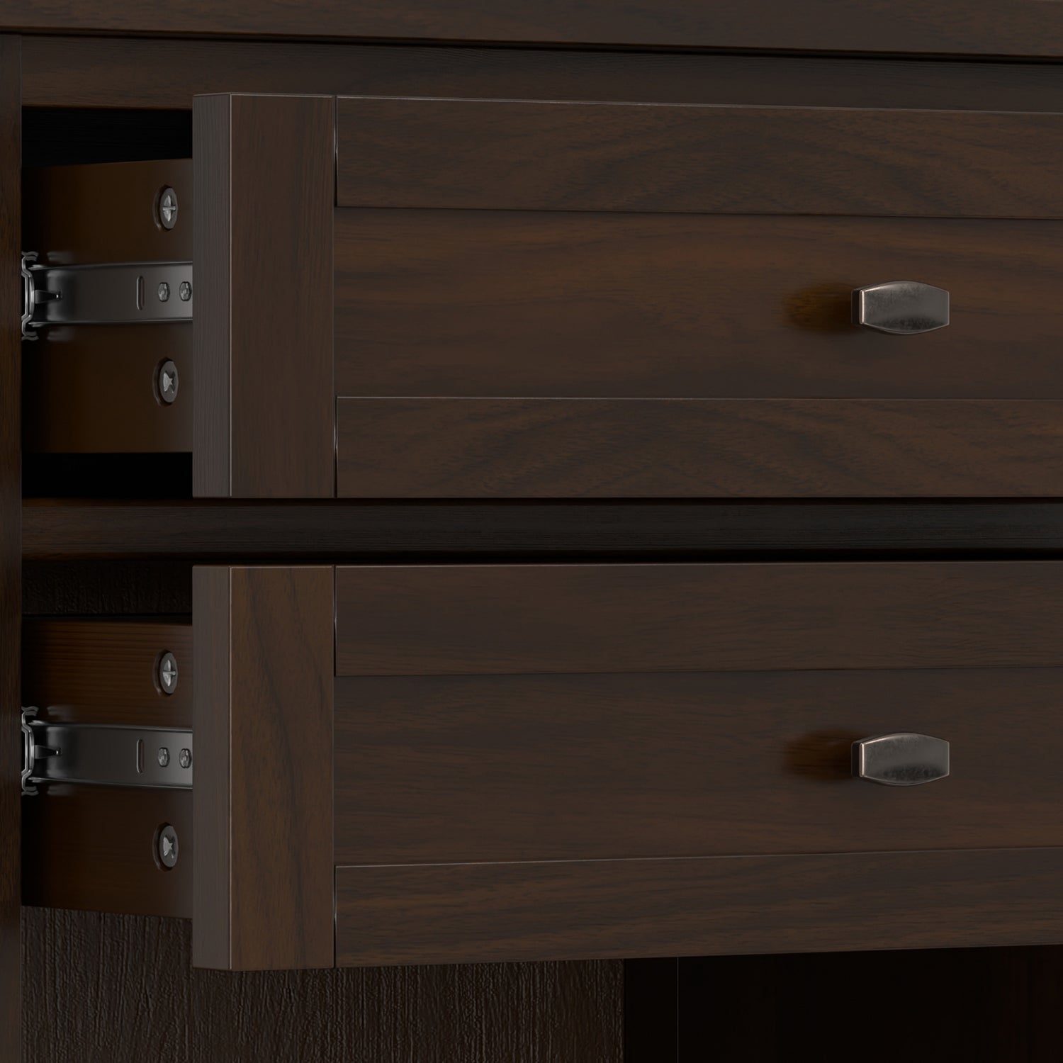 Warm Shaker Solid Wood Nightstand in Brunette