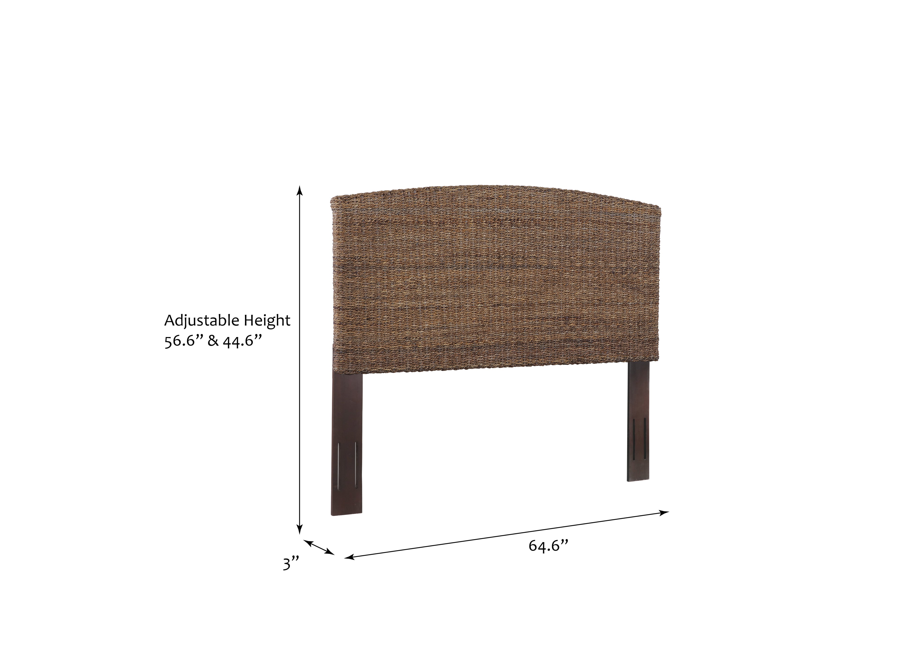 Queen Rattand Wicker Banana Leaf Panel Headboard