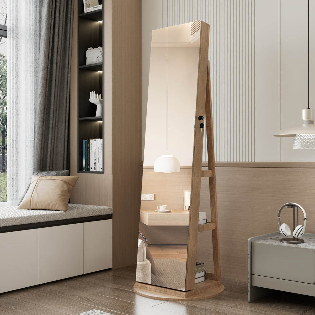 360° Swivel Jewelry Cabinet with Full Length Mirror