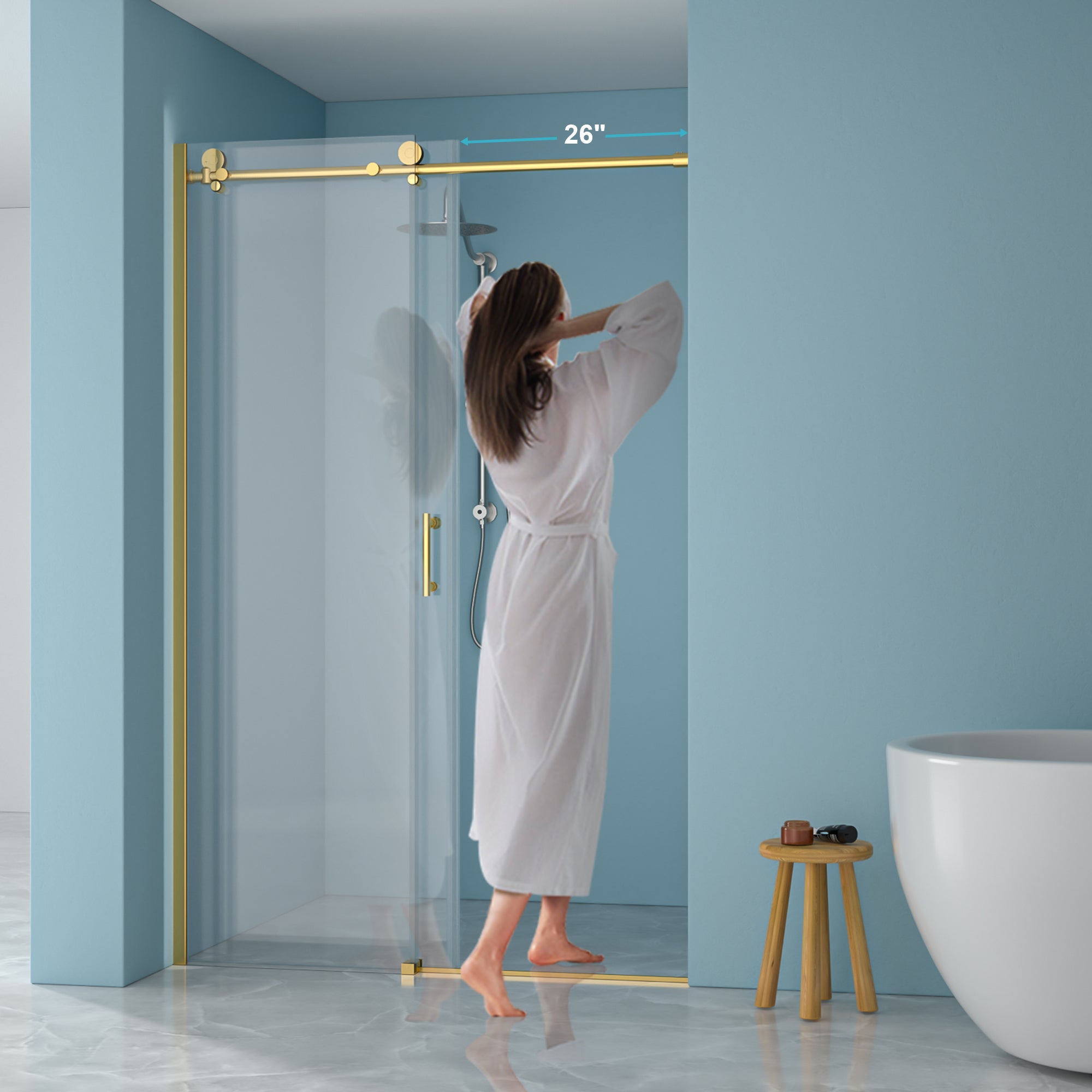48"W x 76"H Single-Slide Shower Door