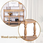 Handcrafted Wood Console Table with Hand-Woven Trim