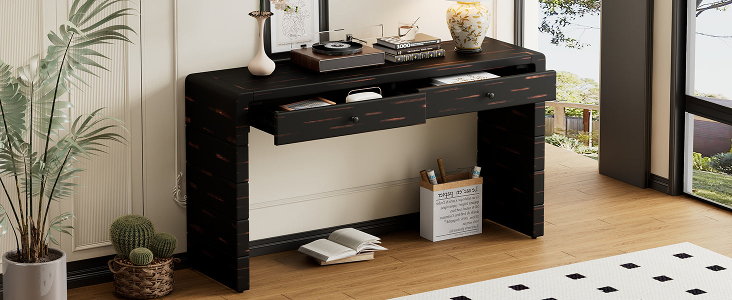 Curved Console Table with Storage