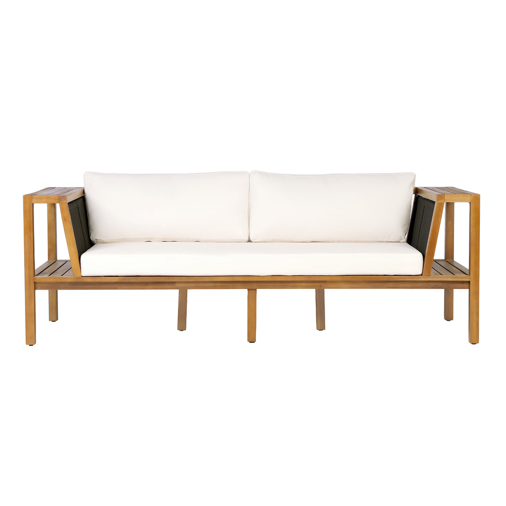 Teak Finish Acacia Wood Outdoor Daybed Sofa Set