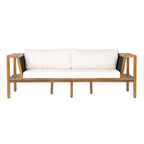 Teak Finish Acacia Wood Outdoor Daybed Sofa Set