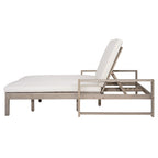 TREXM Outdoor Double Lounge Chair with Adjustable Backrest