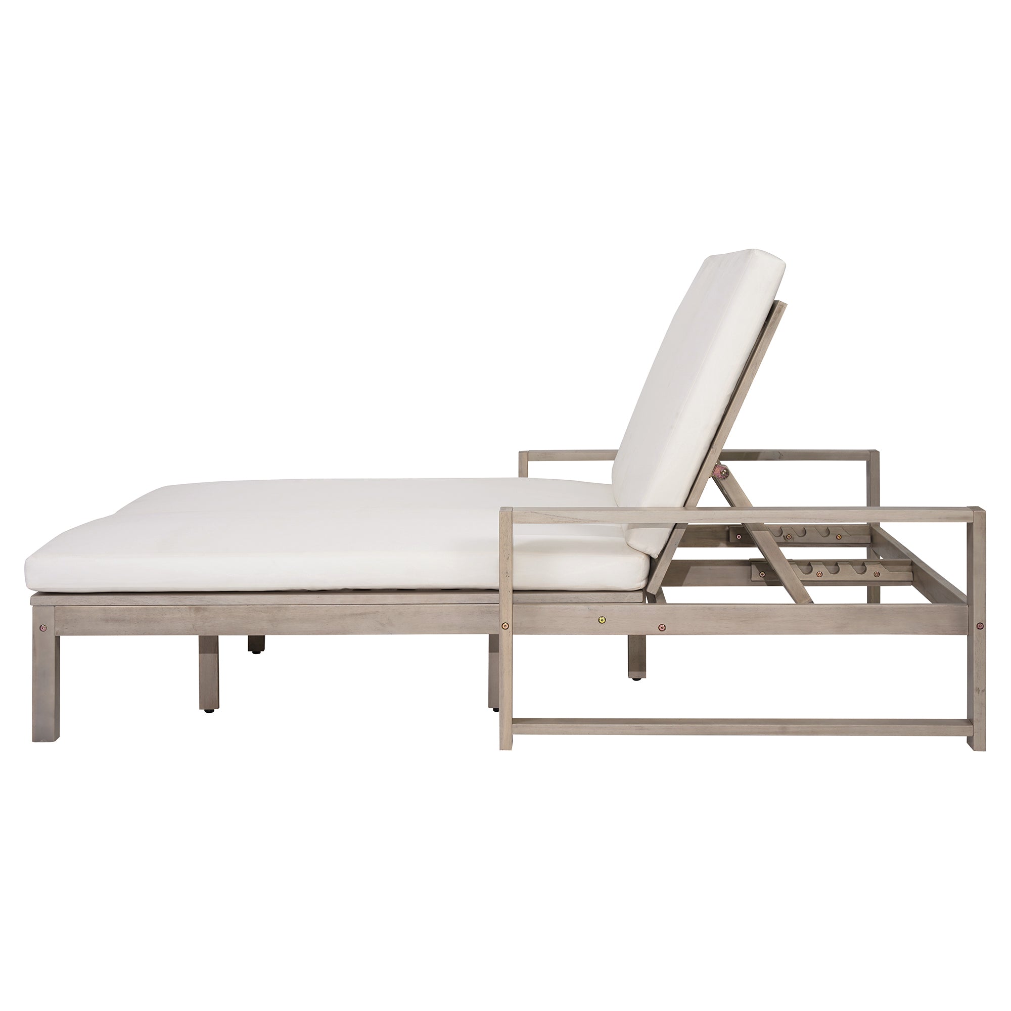 TREXM Outdoor Double Lounge Chair with Adjustable Backrest