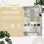 Floating Makeup Vanity with Big Mirror and Wall-Mounted Storage
