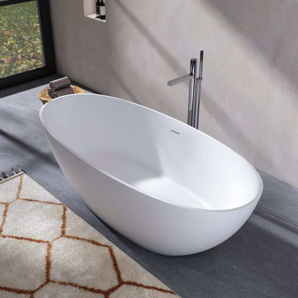 Freestanding Solid Surface Soaking Bathtub