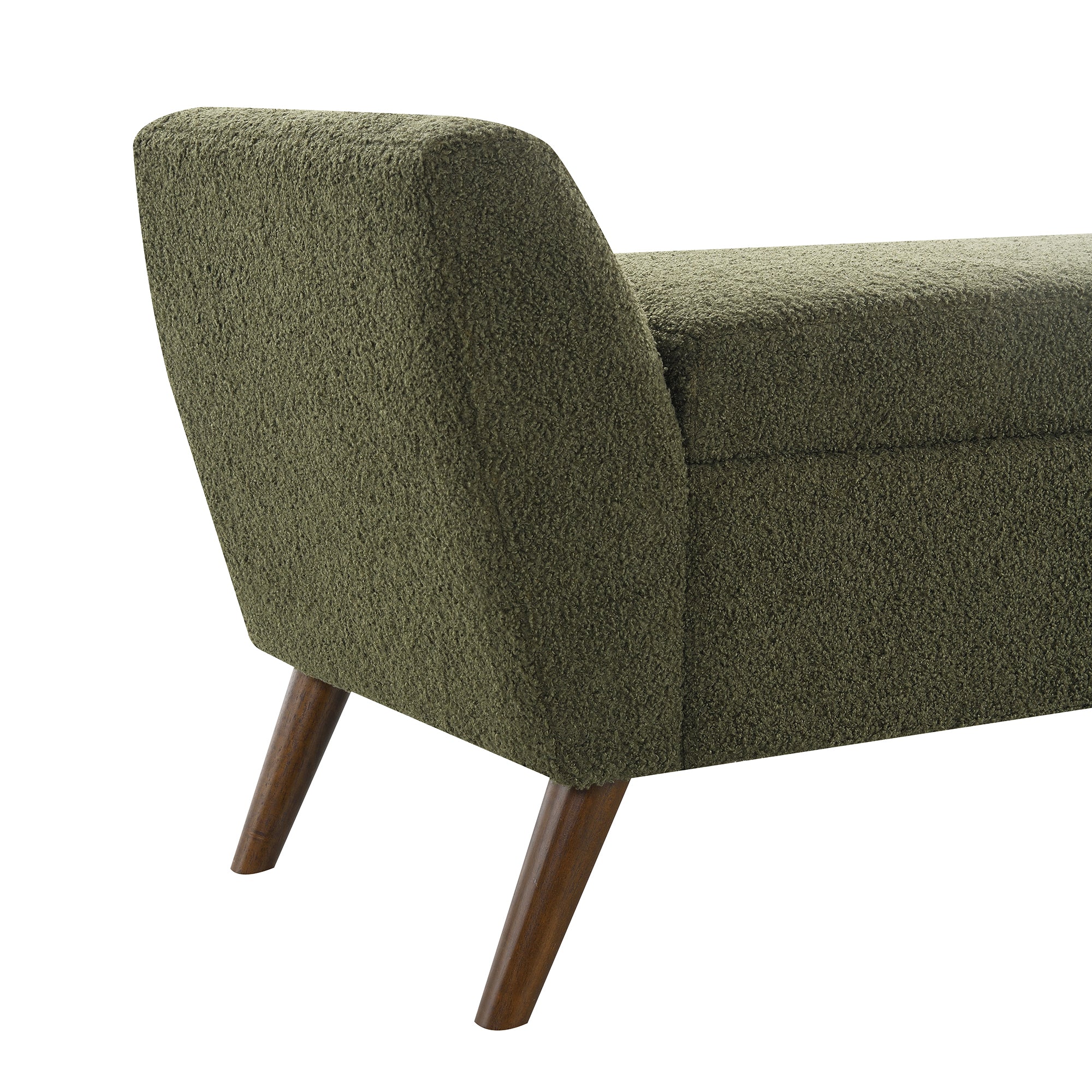 60" Modern Storage Bench with Mid-Century Wood Legs