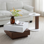 Rotating Coffee Table with 2 Drawers