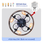 19 Inch 7 Blades Caged Ceiling Fan with Remote Control
