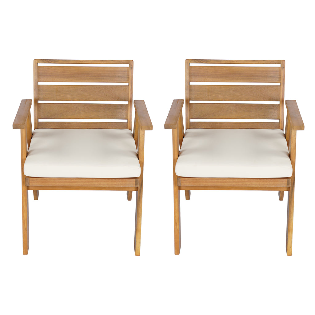 Outdoor Dining Chairs Set of 2, Acacia Wood Patio Chairs