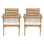 Outdoor Dining Chairs Set of 2, Acacia Wood Patio Chairs