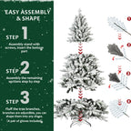 6ft Flocked Christmas Tree with 1100 Tips