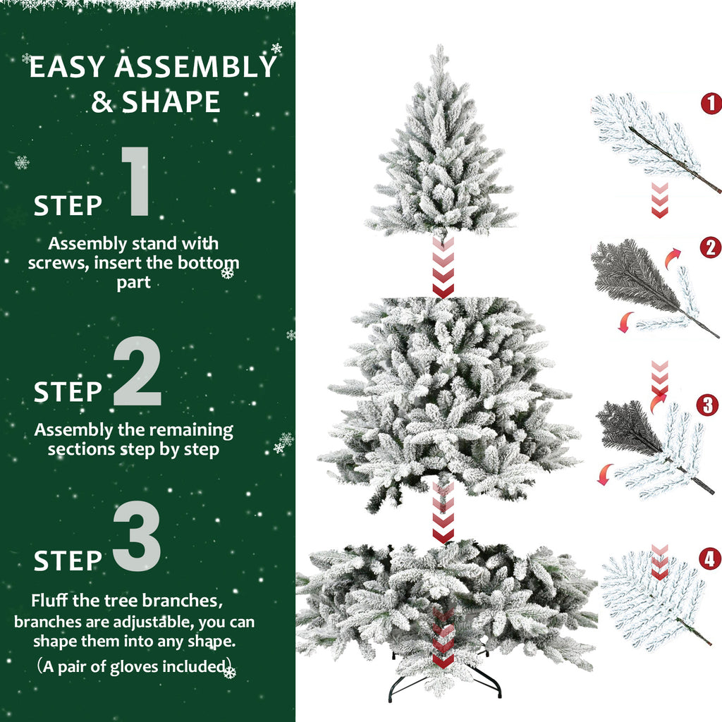 5ft Flocked Christmas Tree with 768 Tips