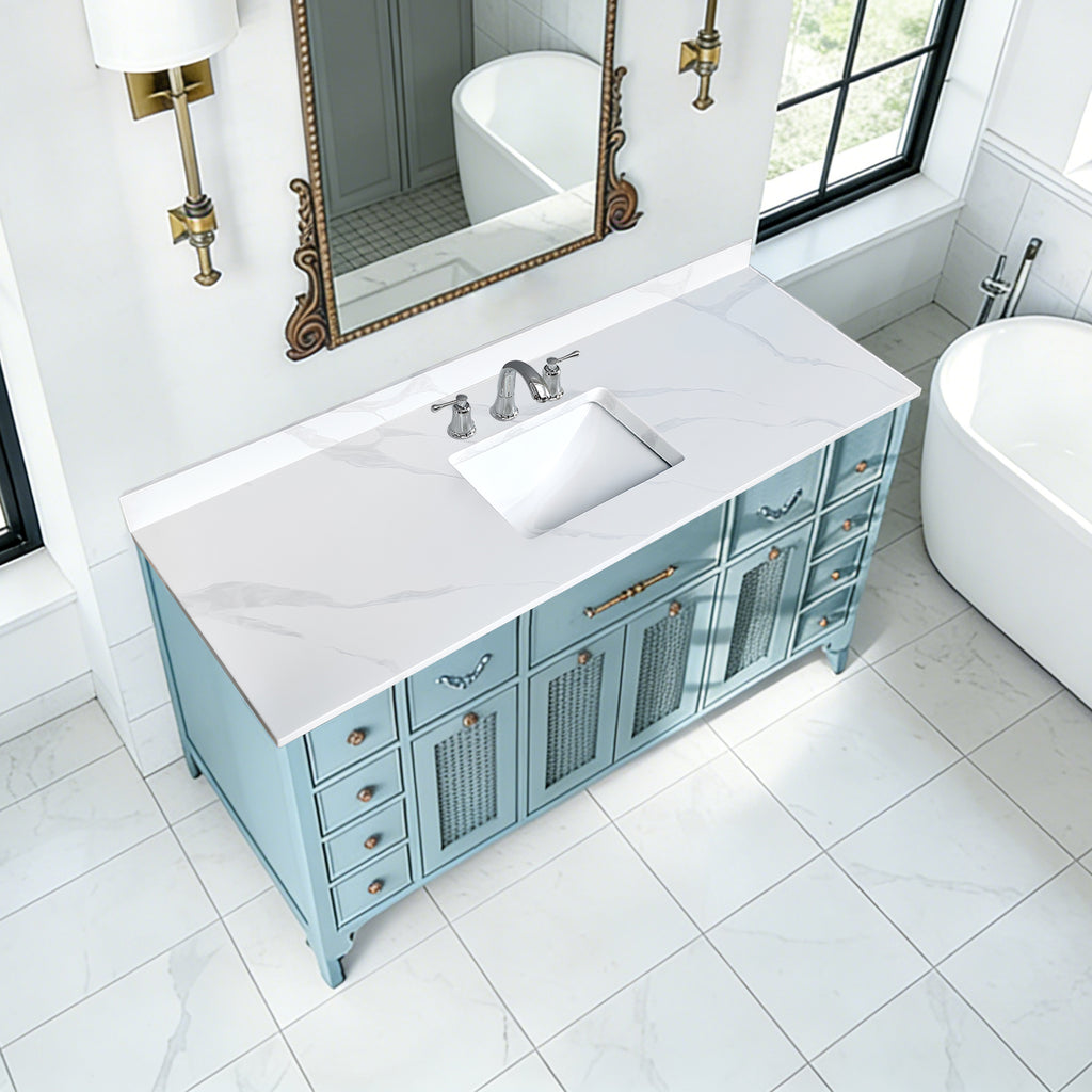 61-Inch Quartz Bathroom Vanity Top