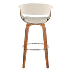 30" Mid-Century Modern Fixed-Height Barstool with Swivel