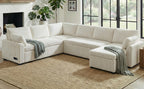 Convertible Sofa Bed - 111" Sectional Sofa with Reversible Chaise