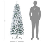 HOMCOM 6ft Pre-Lit Snow-Flocked Slim Douglas Fir Artificial Christmas Tree